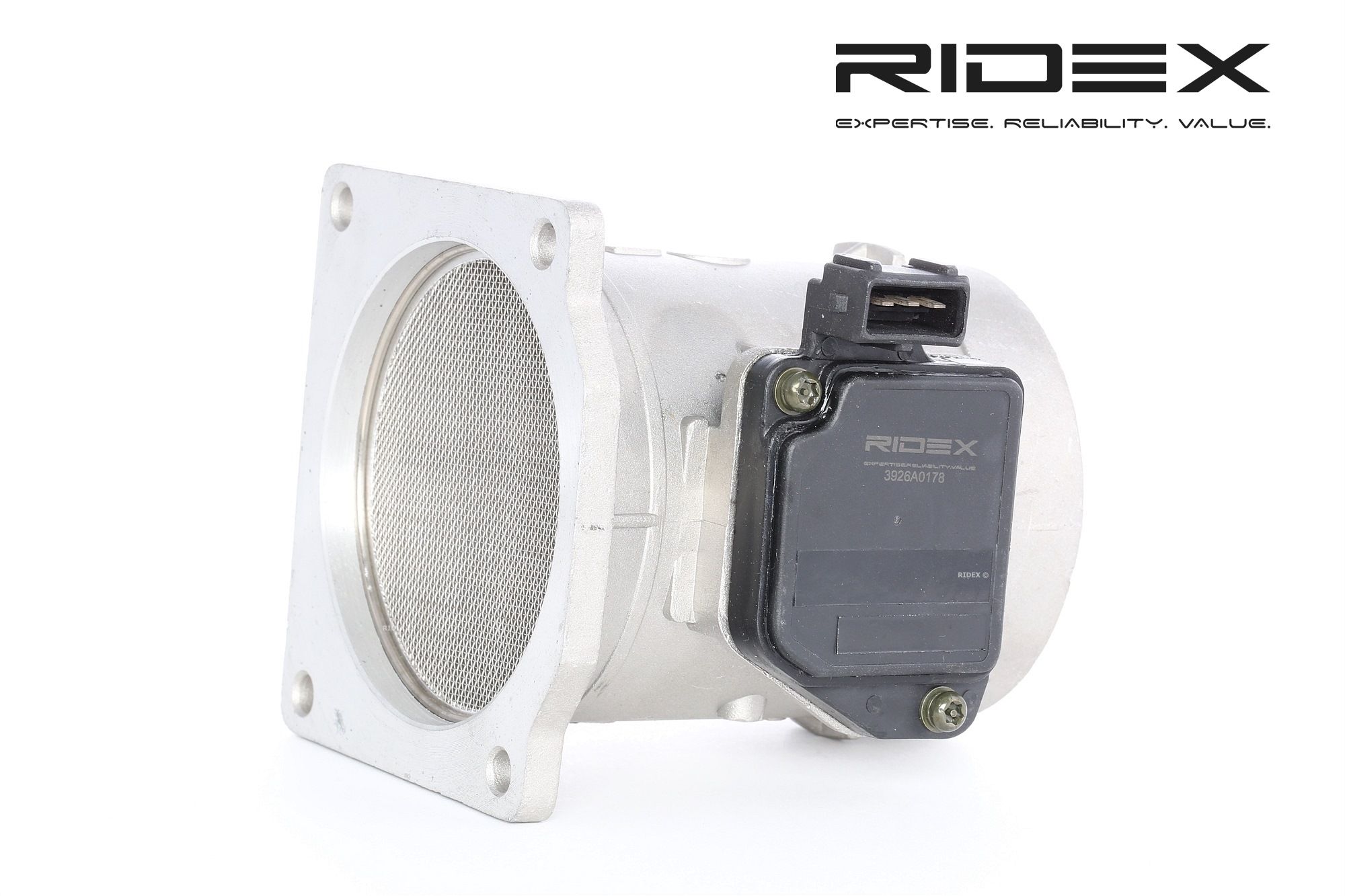 Side view of RIDEX 3926A0178 Mass air flow sensor Aluminium Housing
