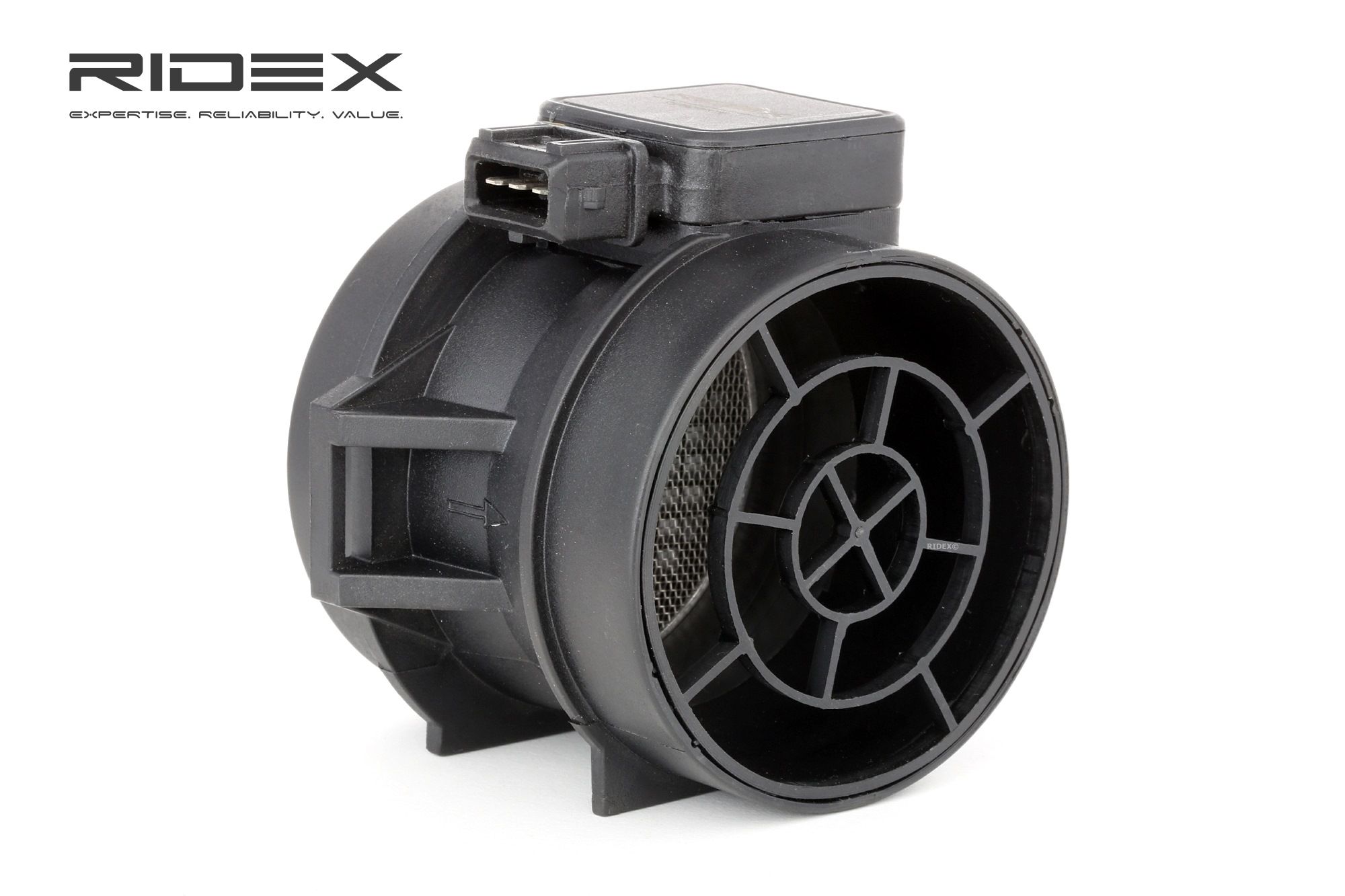 Side view of RIDEX 3926A0170 Mass air flow sensor with housing