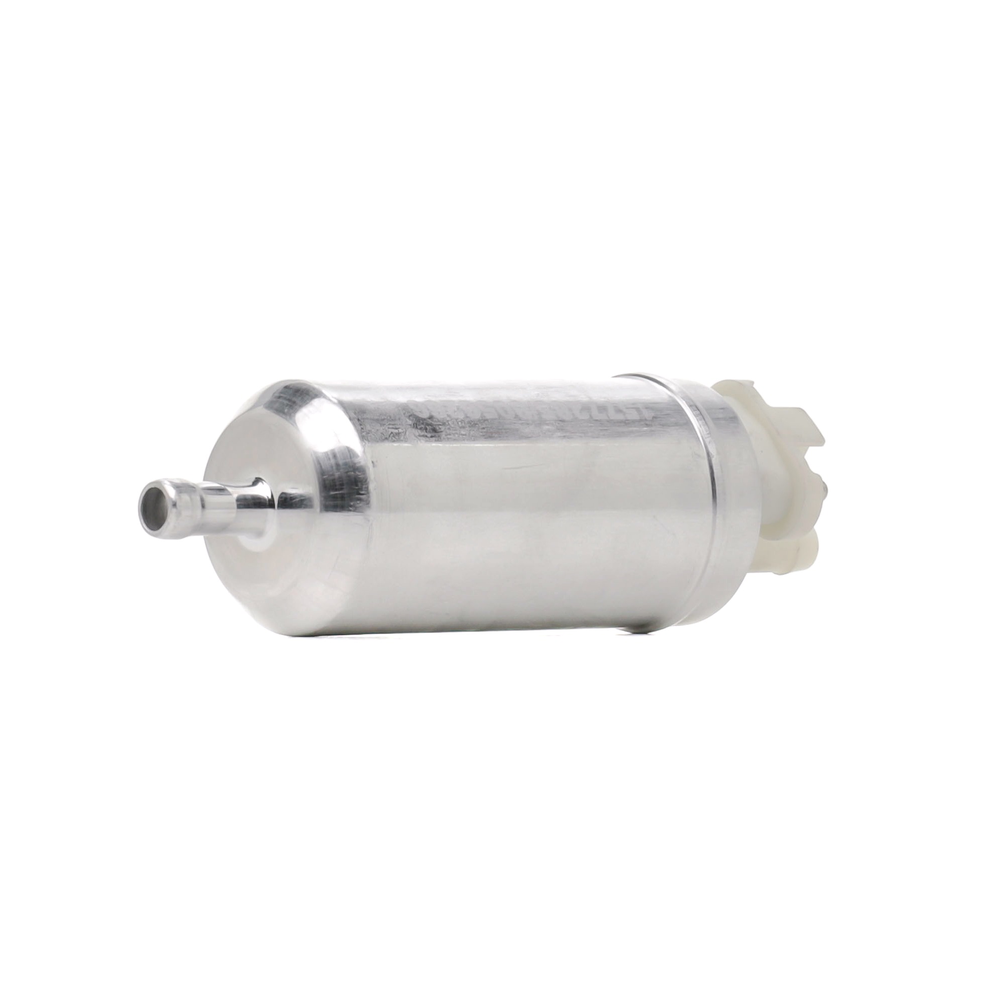 Side view of RIDEX 458F0008 Fuel Pump Electric, with clamps