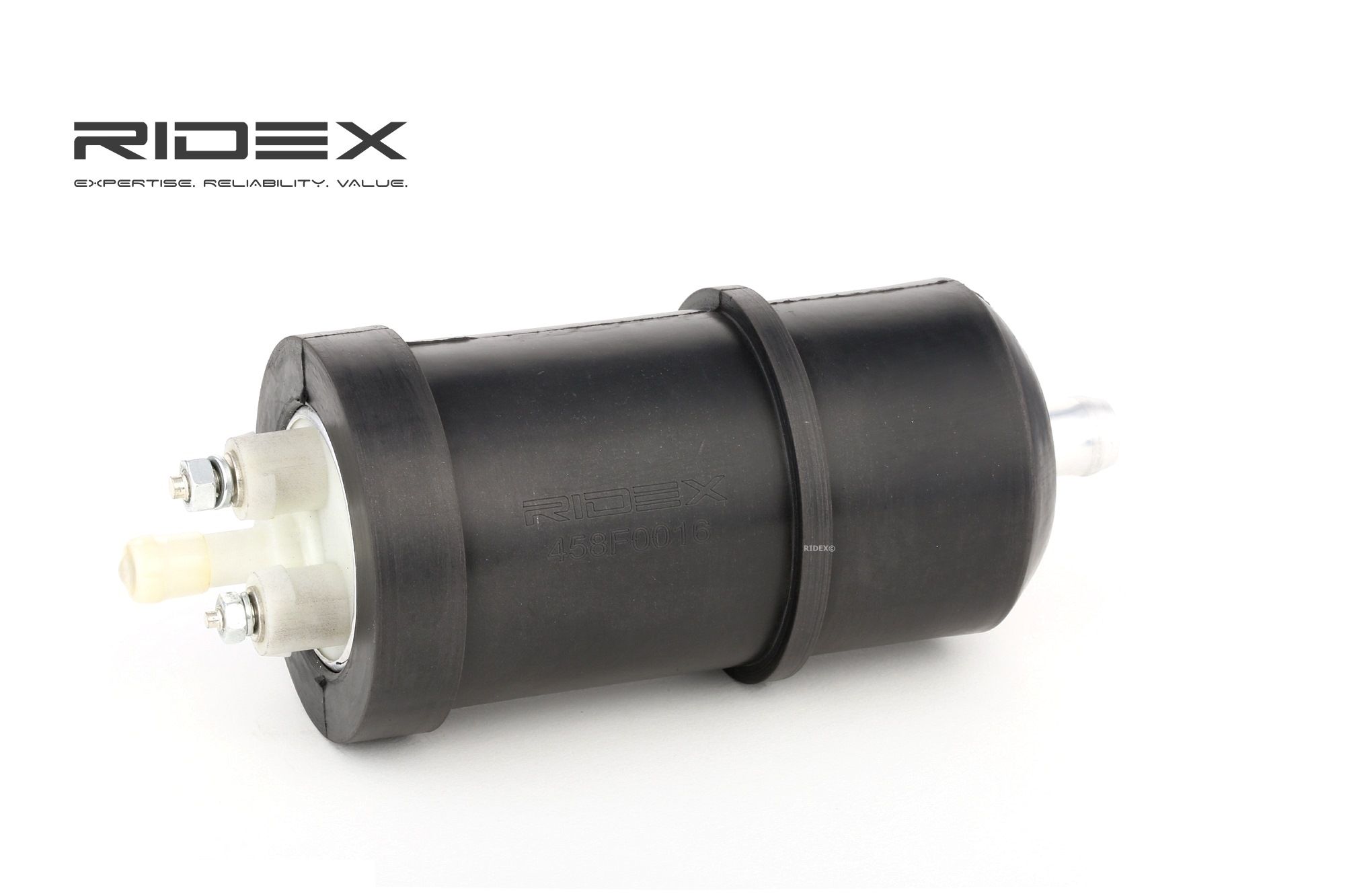 Side view of RIDEX 458F0016 Fuel Pump Electric, without connector parts