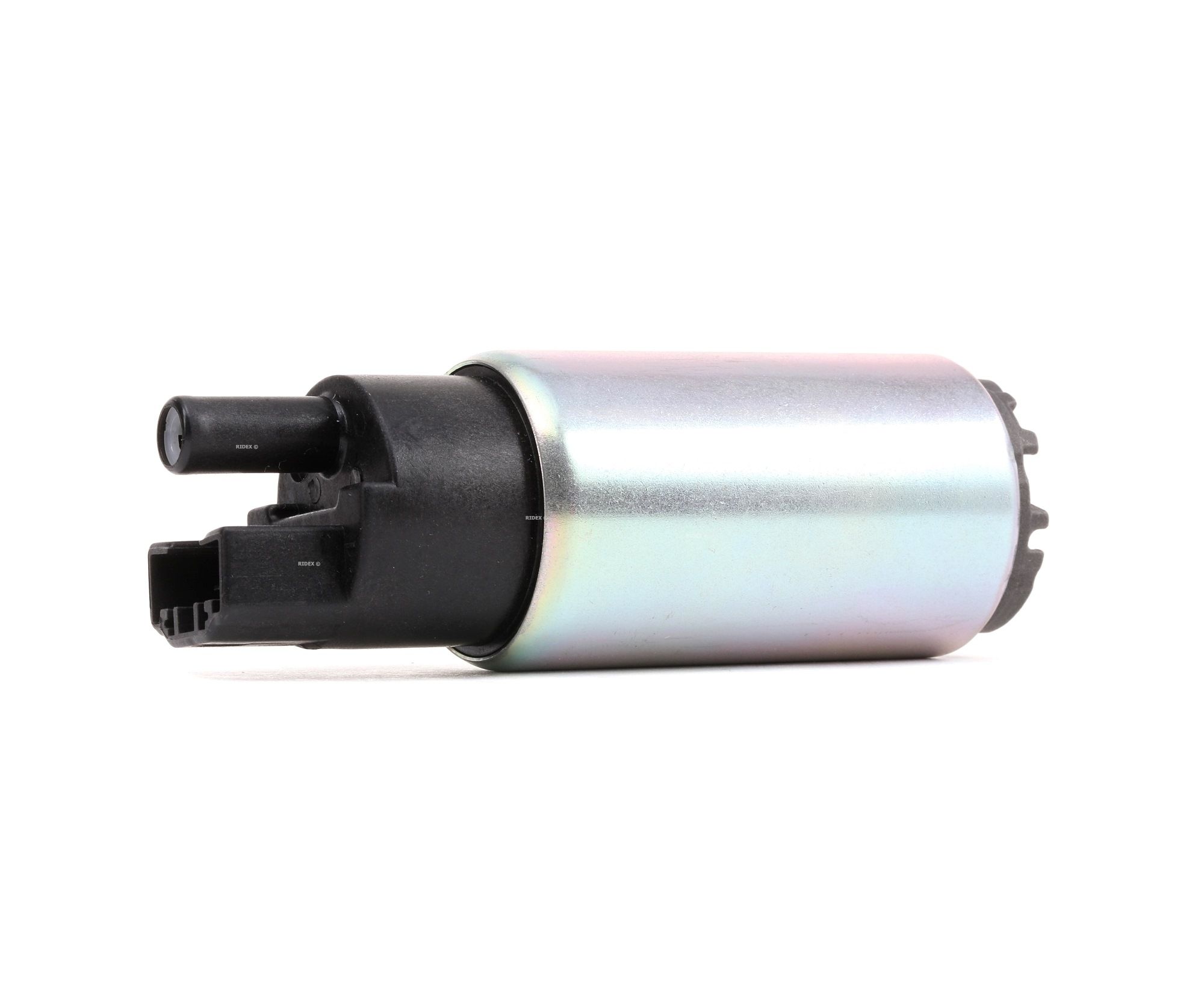 Side view of RIDEX 458F0032 Fuel Pump Electric, with fastening material