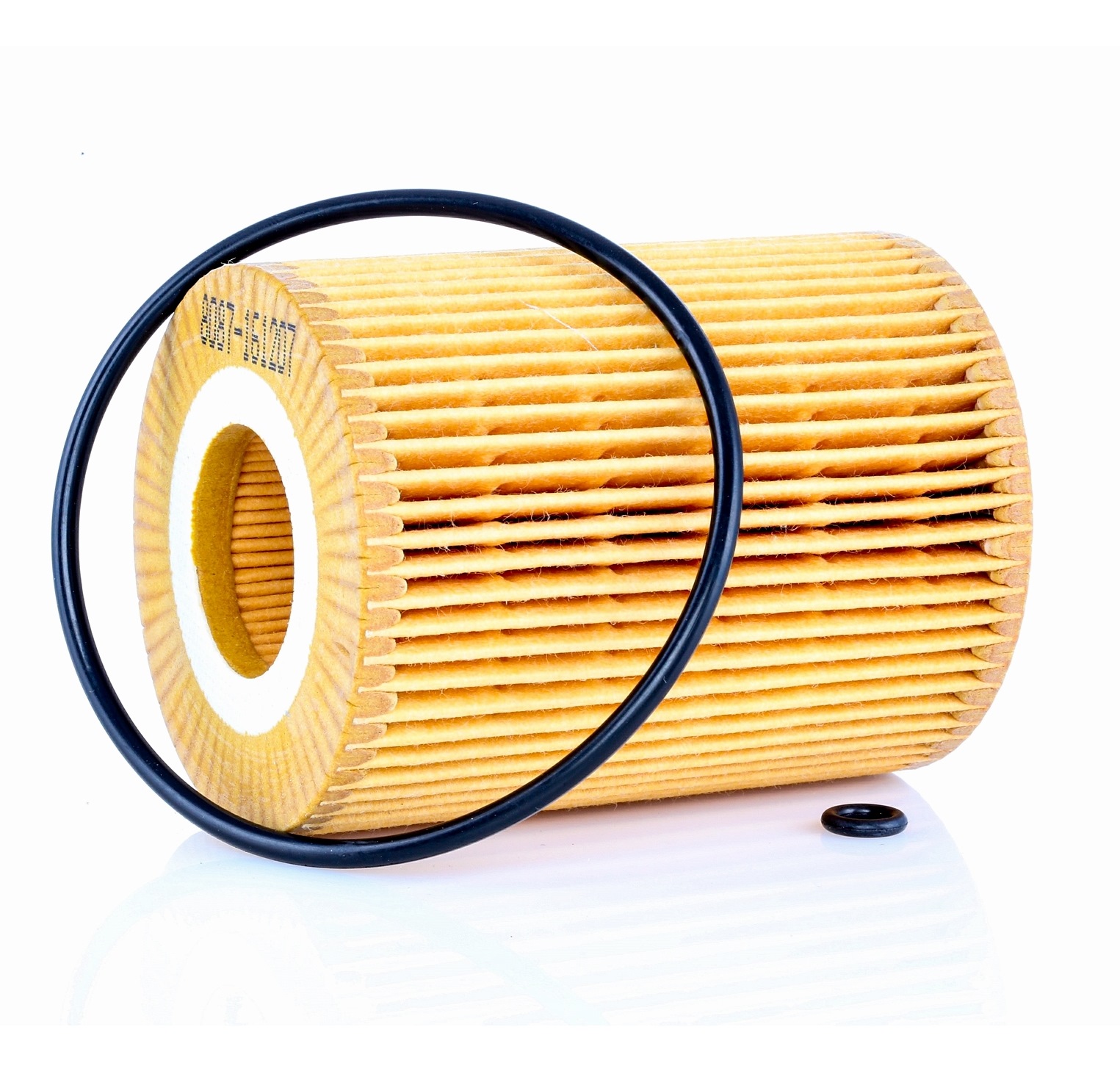 Side view of RIDEX 7O0040 Oil filter Filter Insert, with gaskets/seals