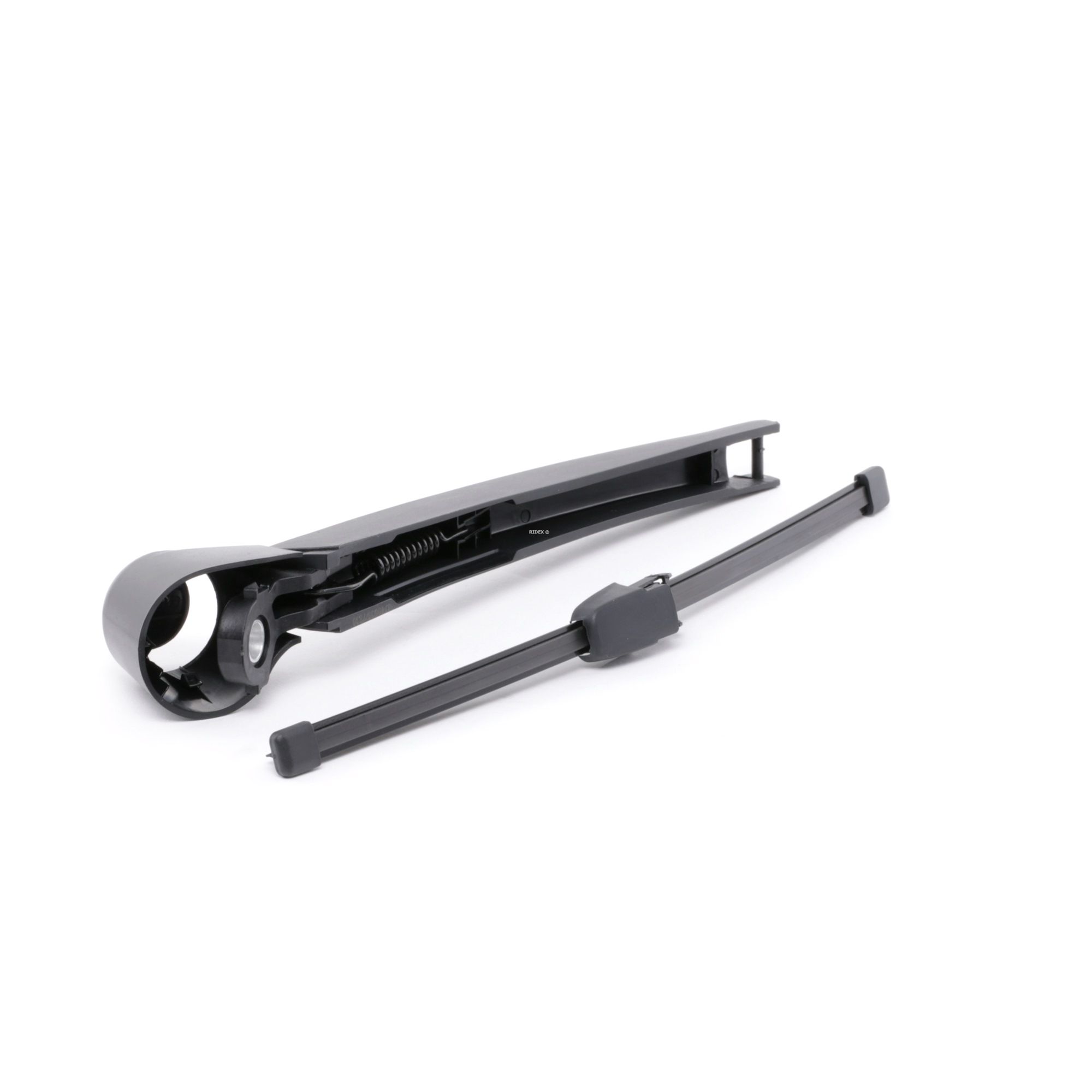 Side view of RIDEX 301W0016 Wiper Arm Rear, with integrated wiper blade, for left-hand drive vehicles