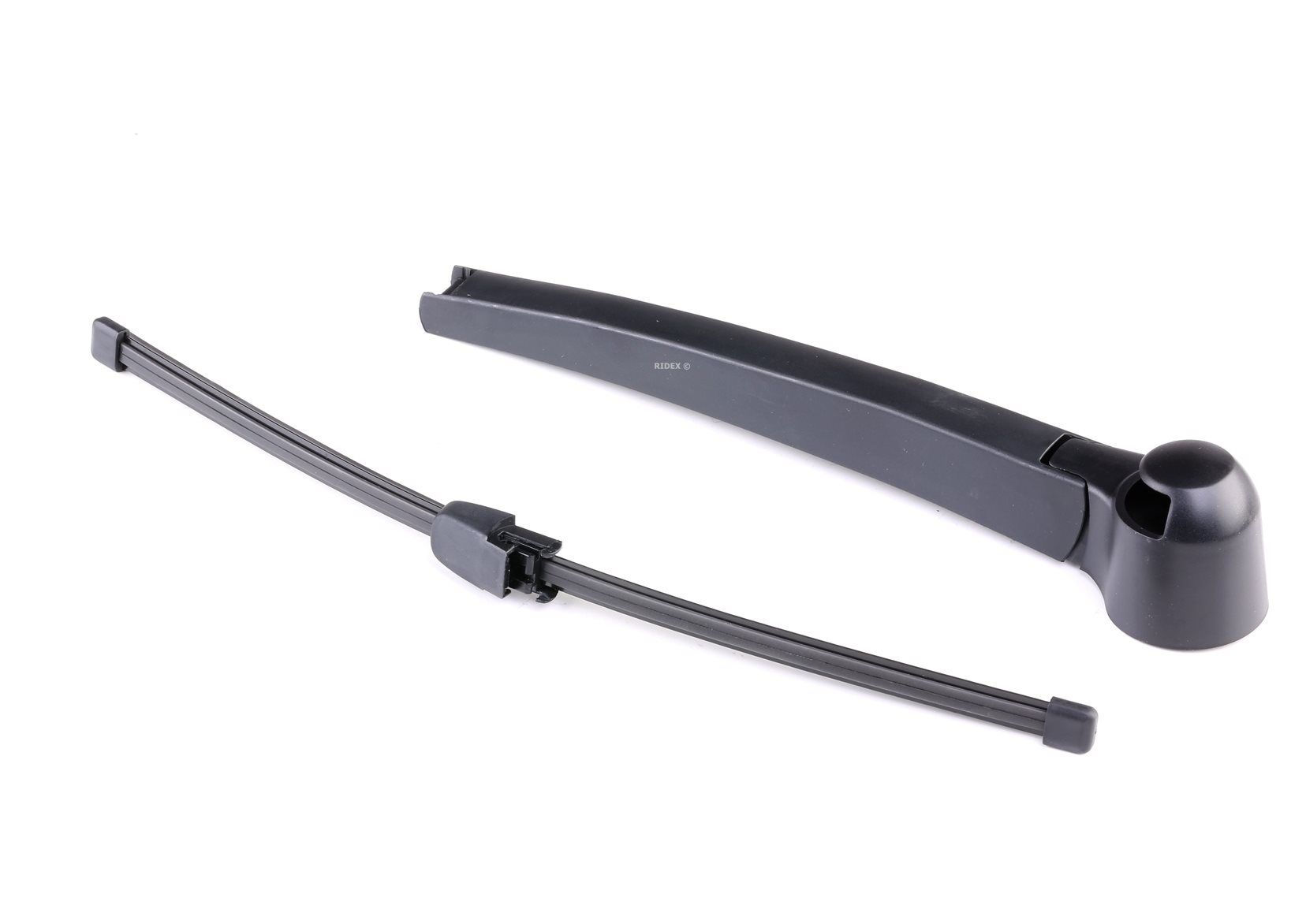 Side view of RIDEX 301W0037 Wiper Arm Rear, with integrated wiper blade, for left-hand drive vehicles