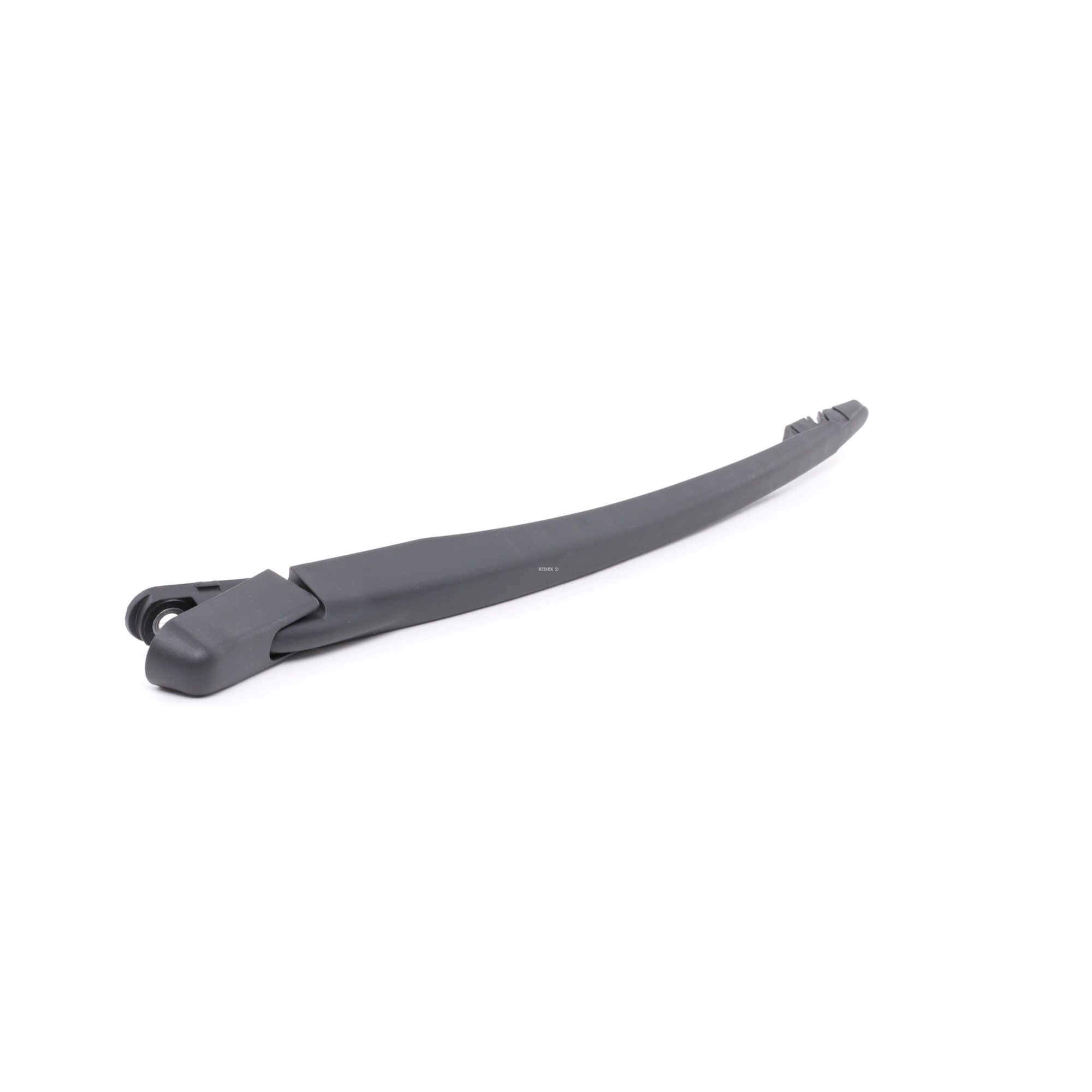 Side view of RIDEX 301W0034 Wiper Arm without wiper blade, Rear, with cap, for left-hand drive vehicles