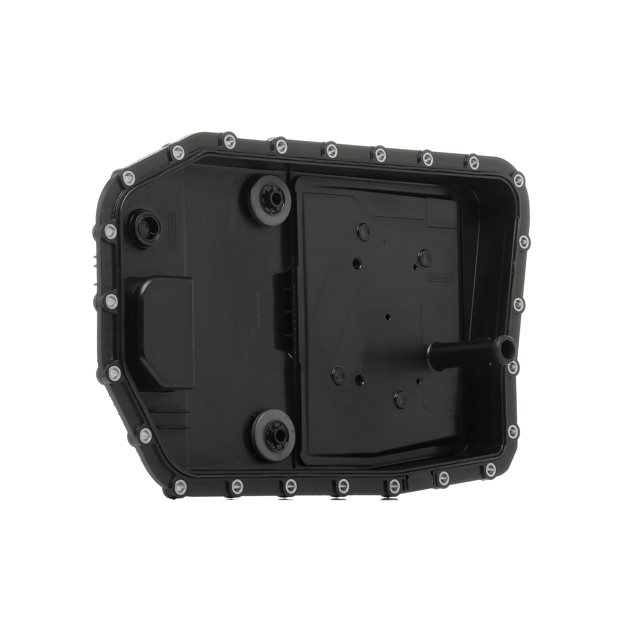 Side view of RIDEX 3105O0003 Oil Pan, automatic transmission with gasket/seal, with filter
