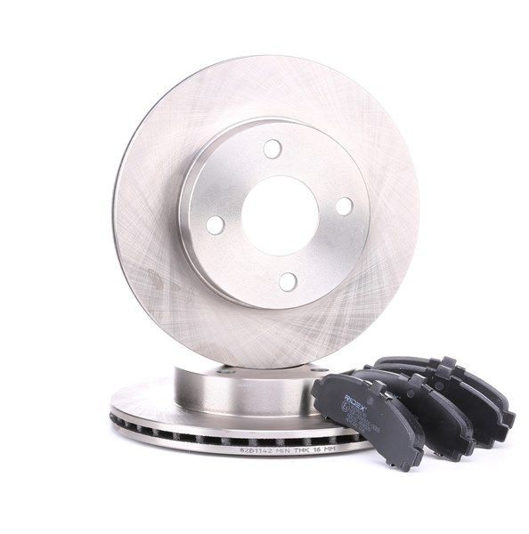 RIDEX 3405B0261 Remschijven en blokken, set Nissan Micra K11 1.3 i 16V 75 Pk Benzine prijs