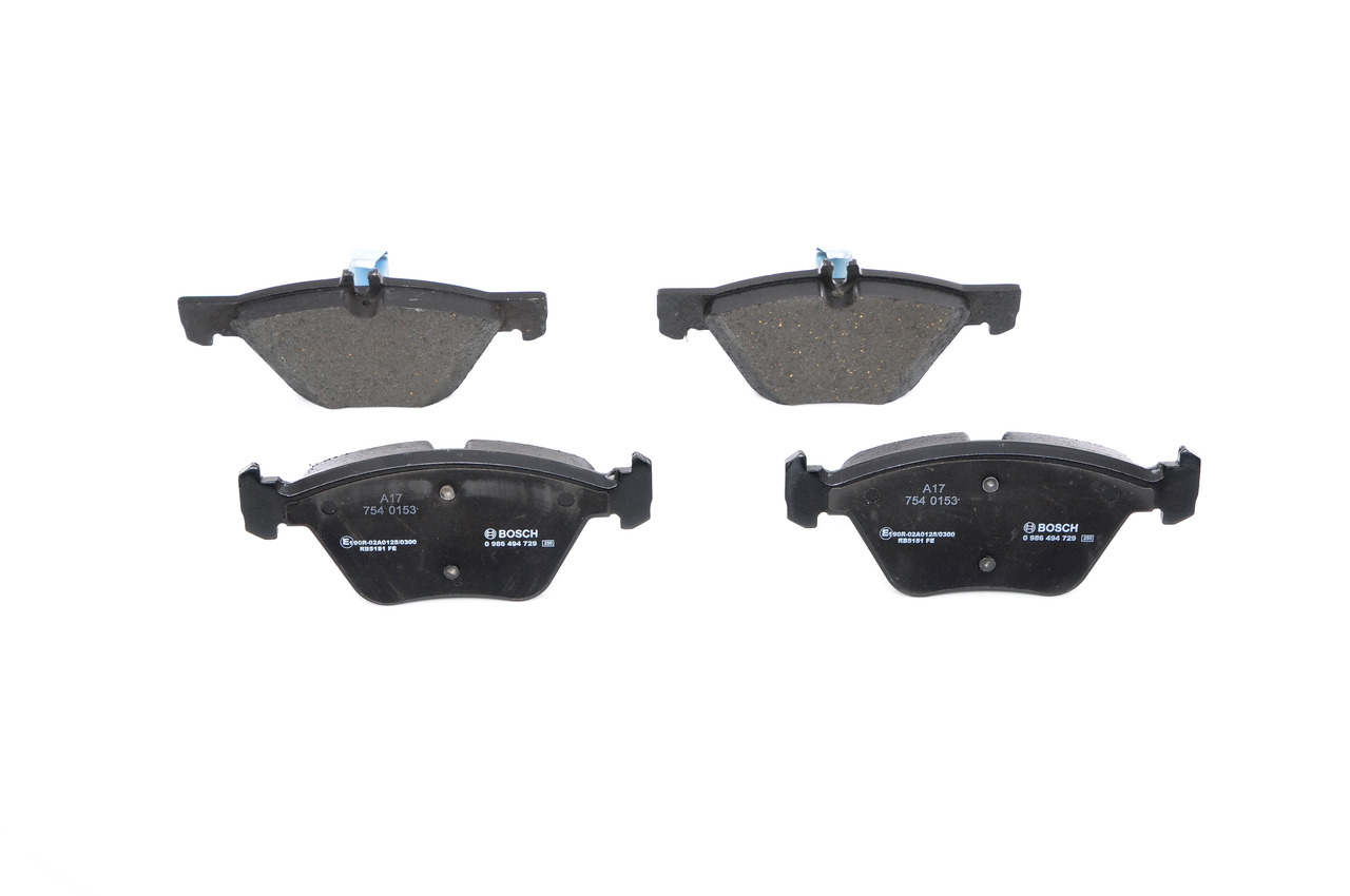 BOSCH 0986494729 Brzdové doštičky Mercedes-Benz Trieda E originálne