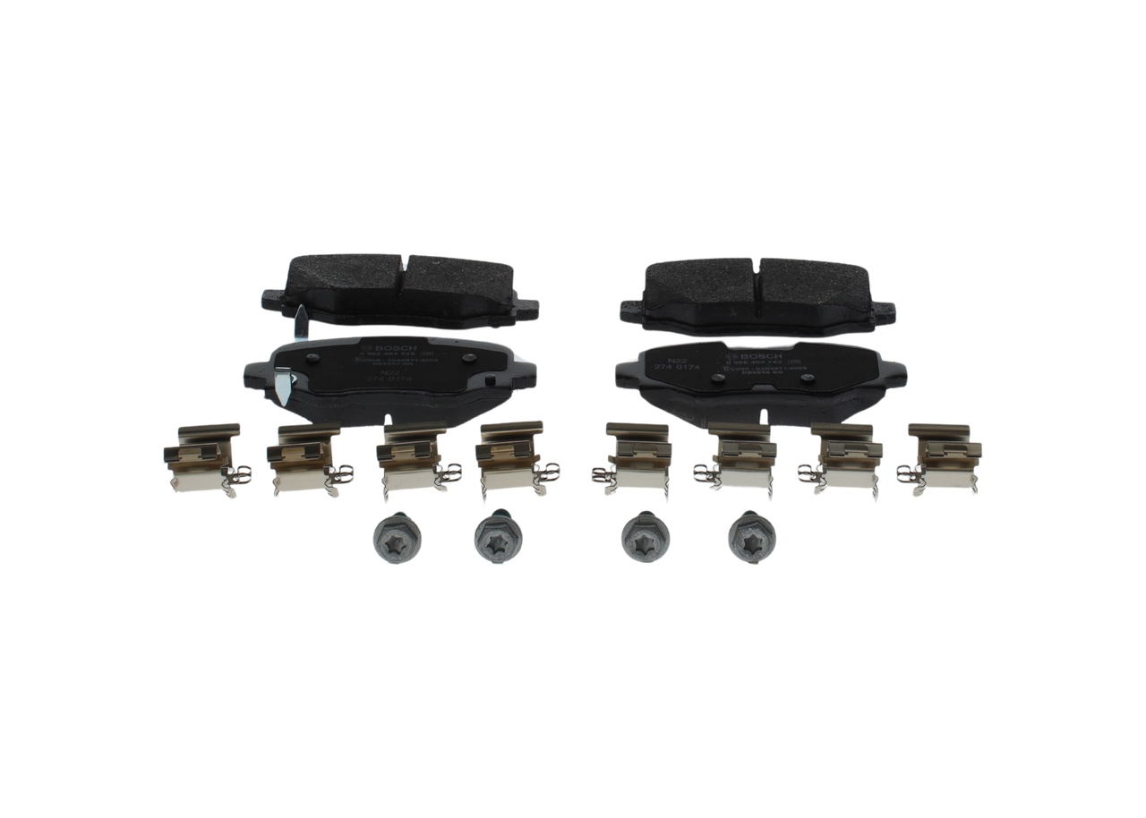 BOSCH Kit pastiglie freni 0 986 494 745 BOSCH 0 986 494 745 costo Pastiglie dei freni ABARTH 500e Cabrio (332) originale