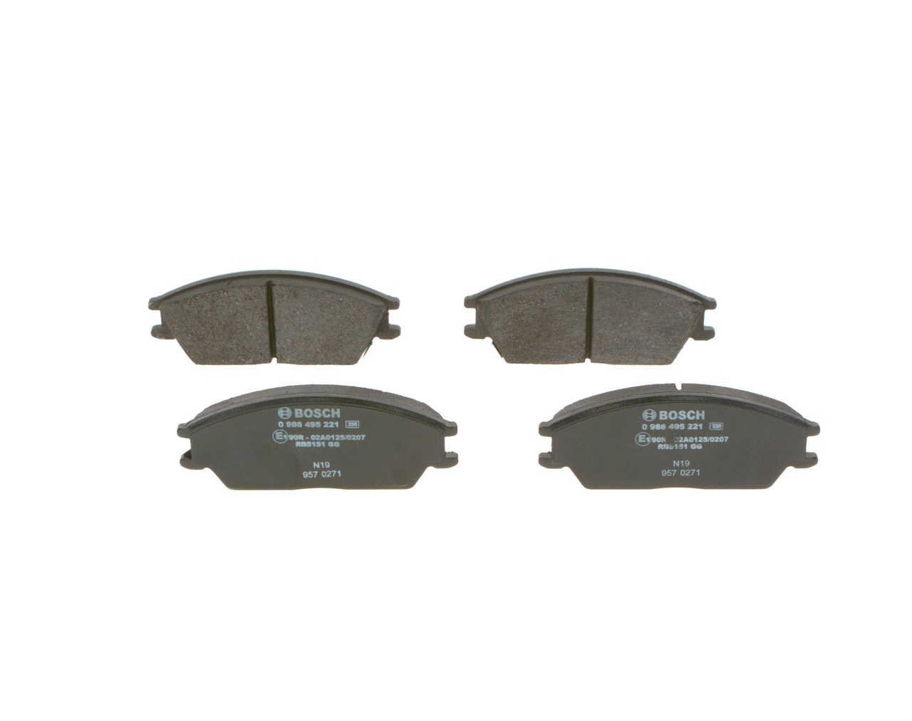 BOSCH E1 90R - 02A0125/0207 Plaquettes de frein BOSCH BP1519 Plaquettes de frein