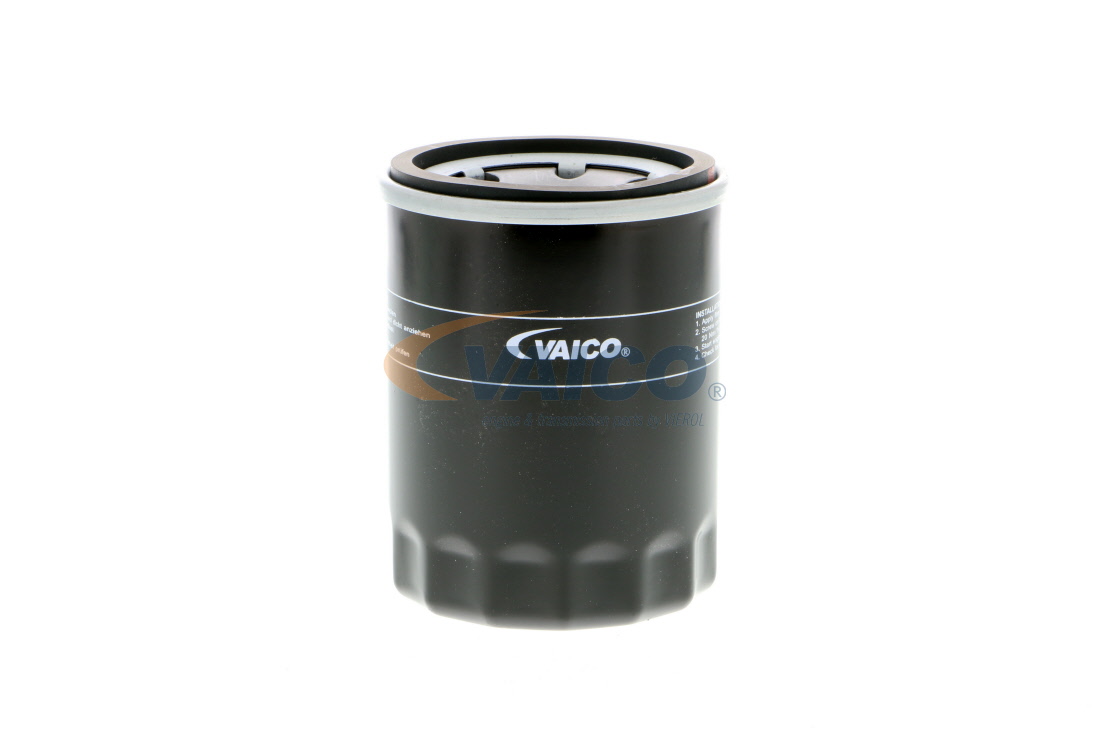 Side view of VAICO V24-0018 Oil filter Original VAICO Quality, Spin-on Filter, with one anti-return valve