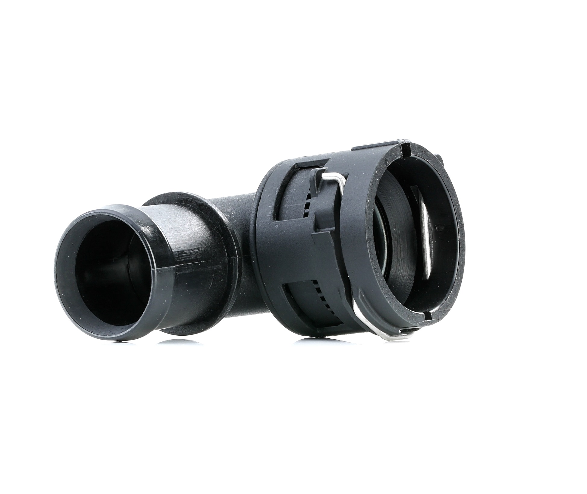 TOPRAN 116 598 Coolant Flange with clip, with gasket/seal, GRP (Glass fibre Reinforced Plastic)-image-8878132