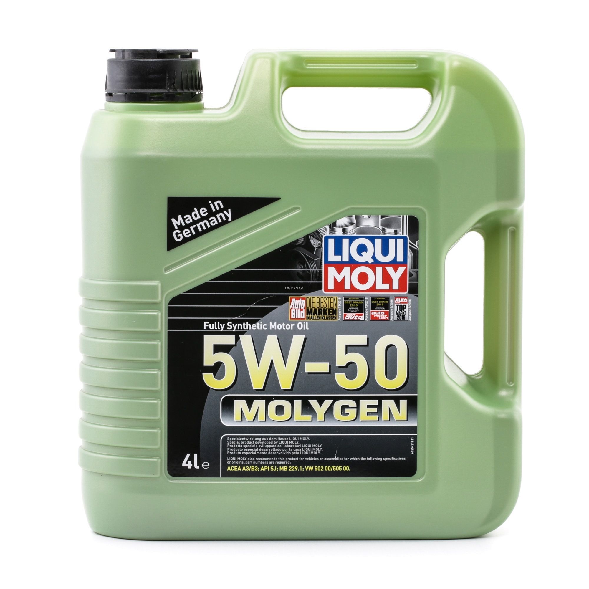 Side view of LIQUI MOLY 2543 Engine oil 5W-50, Capacity: 4l, Synthetic Oil