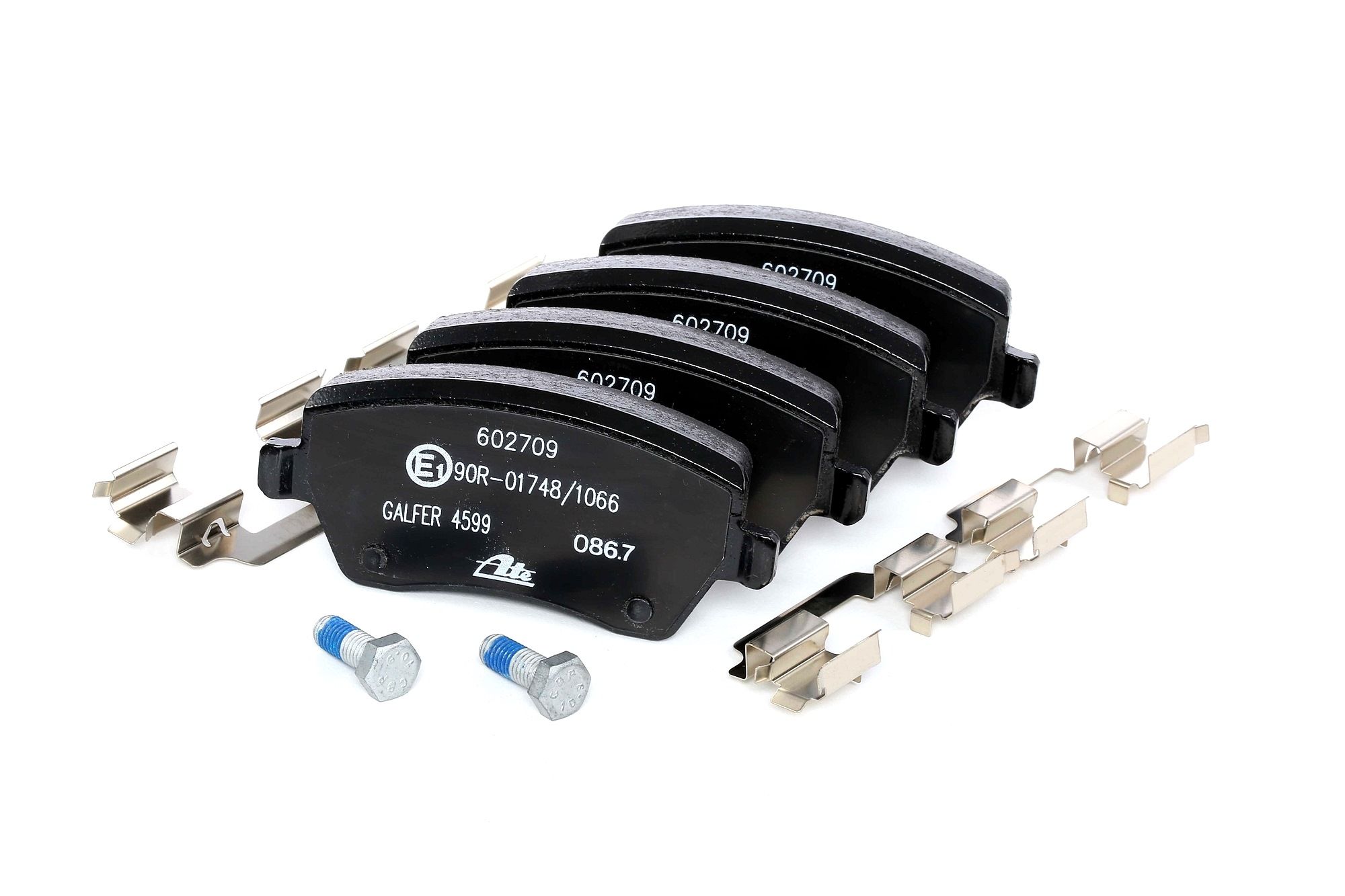 ATE 13.0460-2709.2 Brake pad set excl. wear warning contact, with brake caliper screws, with accessories-image-955384