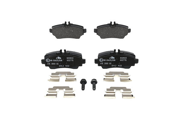 ATE 13.0460-2833.2 Brake pad set excl. wear warning contact, with brake caliper screws, with accessories-image-955461