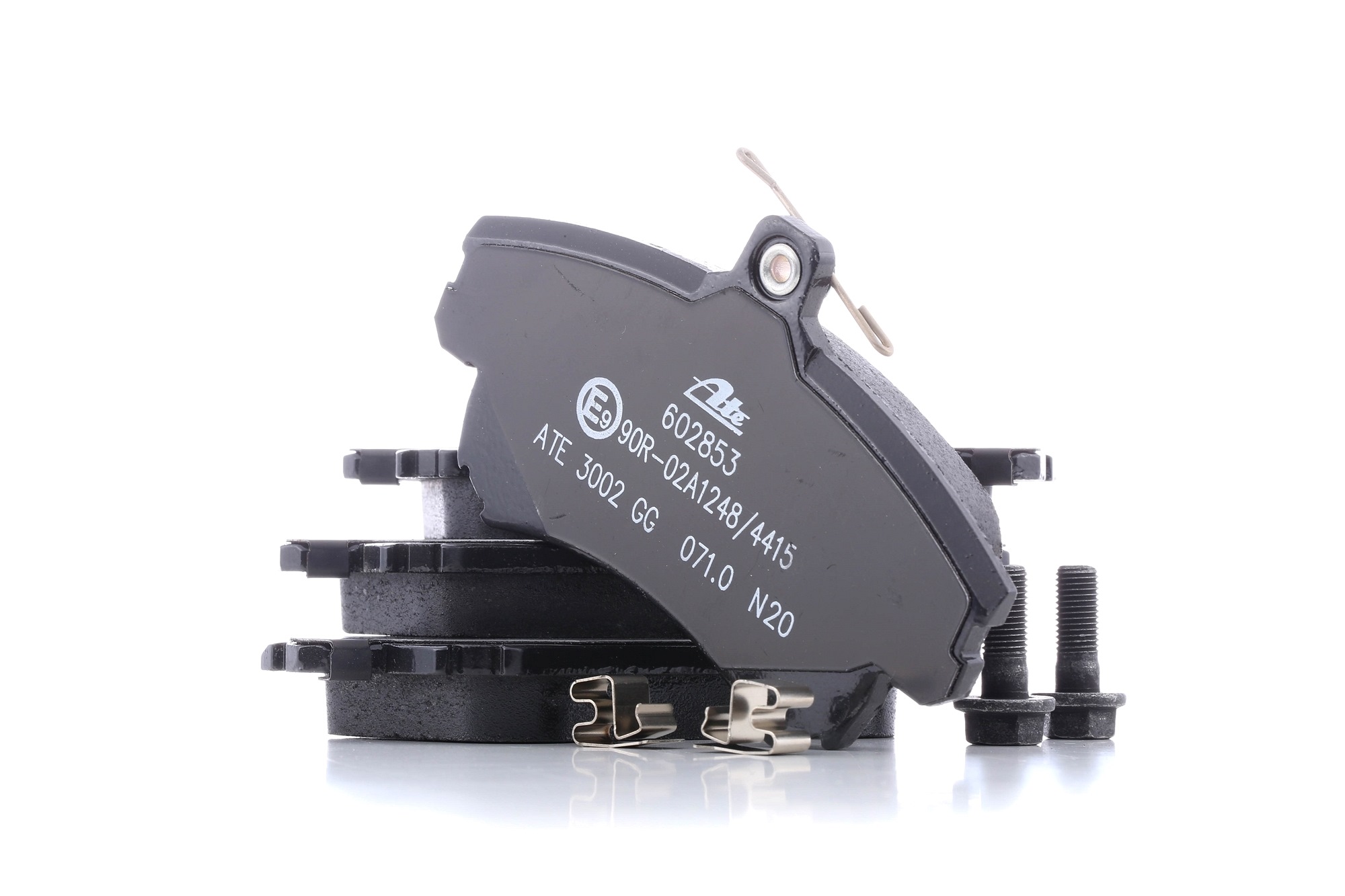 ATE 13.0460-2853.2 Brake pad set with acoustic wear warning, with brake caliper screws-image-955479