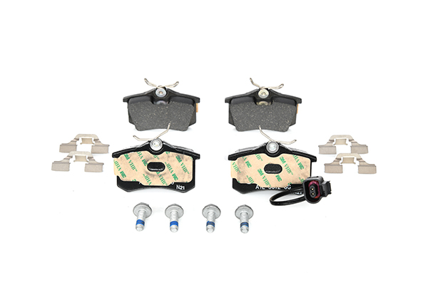 ATE 13.0460-2877.2 Brake pad set incl. wear warning contact, with brake caliper screws-image-955500
