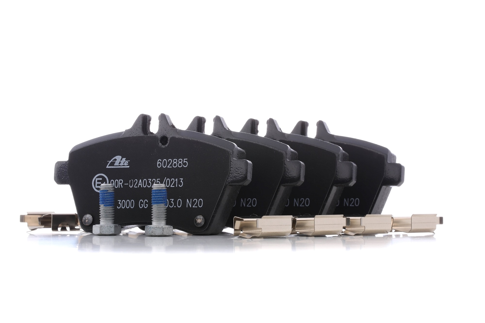 ATE 13.0460-2885.2 Brake pad set excl. wear warning contact, with brake caliper screws, with accessories-image-955508