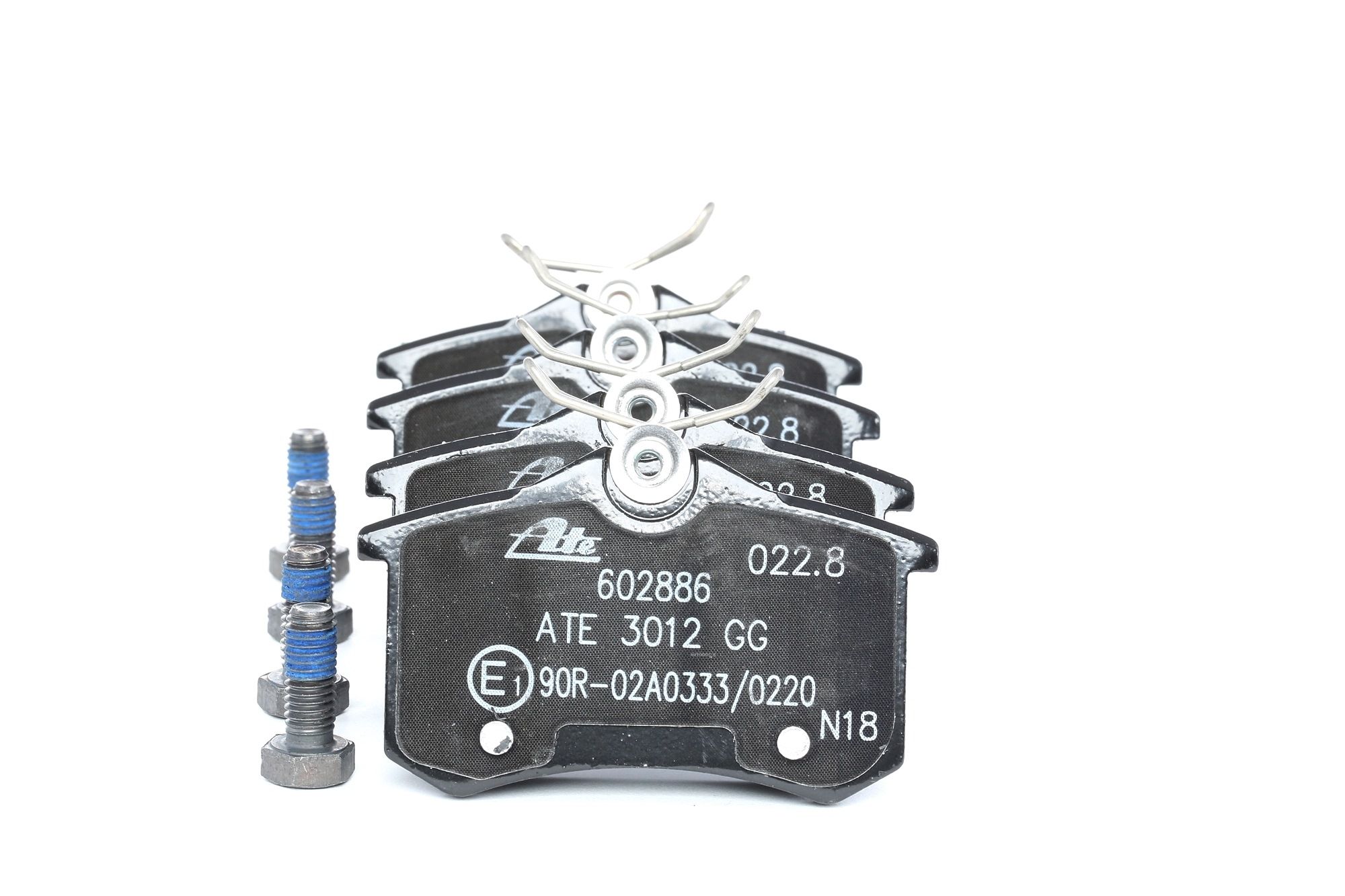ATE 13.0460-2886.2 Brake pad set excl. wear warning contact, with brake caliper screws-image-955509