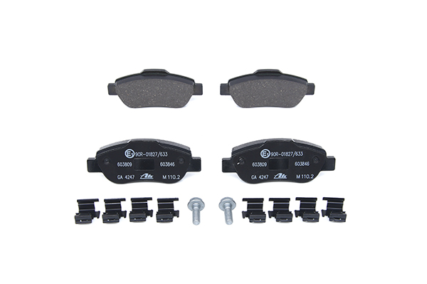 ATE 13.0460-3809.2 Brake pad set excl. wear warning contact, with brake caliper screws, with accessories-image-955603