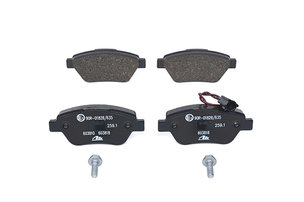 ATE 13.0460-3818.2 Brake pad set incl. wear warning contact, with brake caliper screws-image-955611