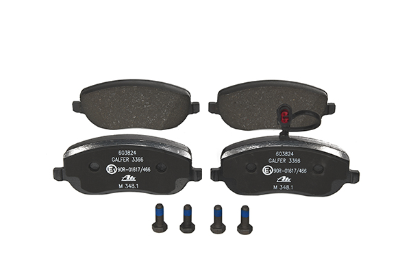 ATE 13.0460-3824.2 Brake pad set incl. wear warning contact, with brake caliper screws-image-955616