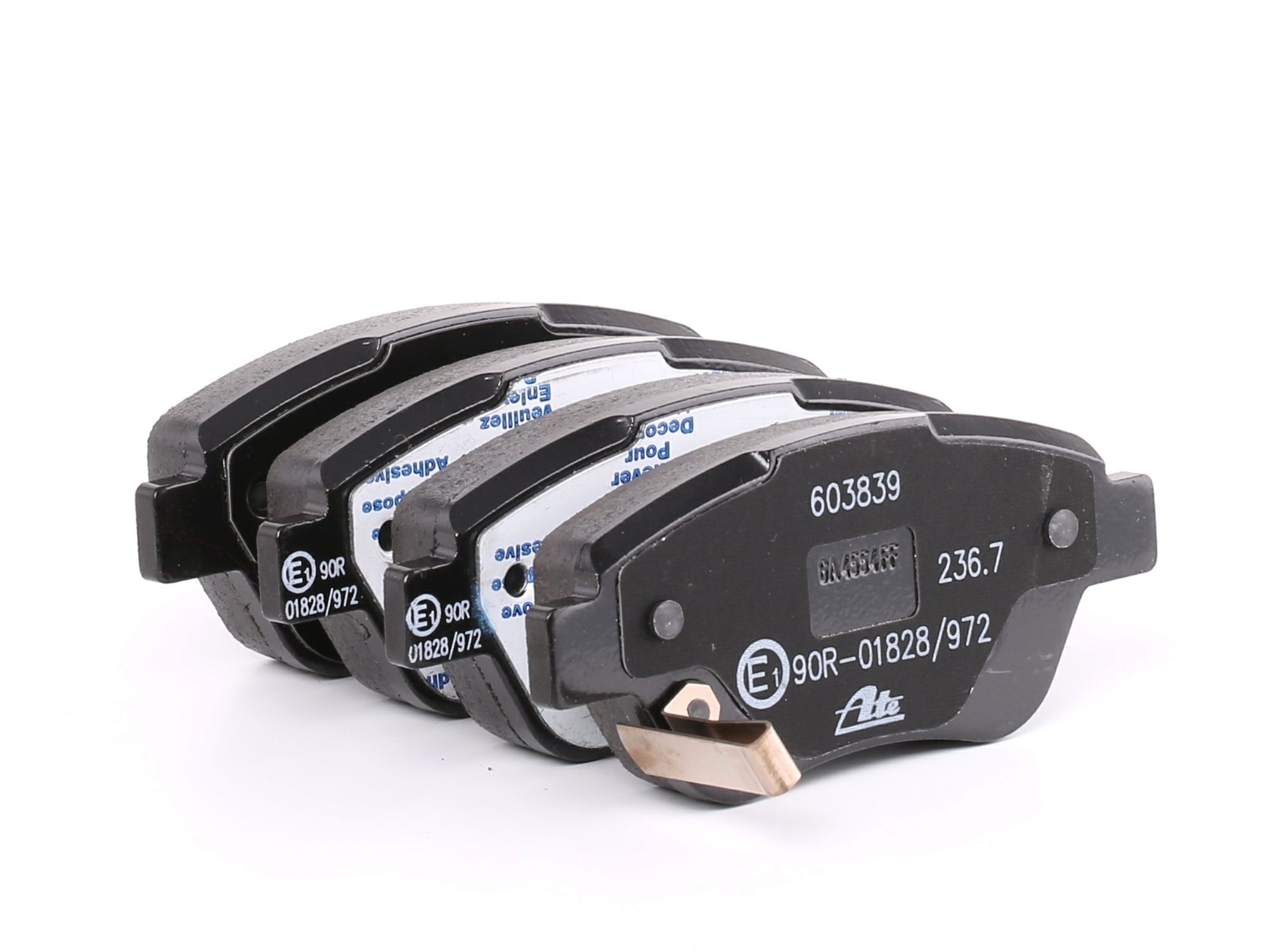ATE 13.0460-3839.2 Brake pad set with acoustic wear warning, with brake caliper screws, with accessories-image-955630
