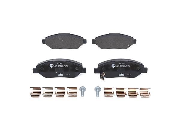 ATE 13.0460-3841.2 Brake pad set with acoustic wear warning, with brake caliper screws, with accessories-image-955632