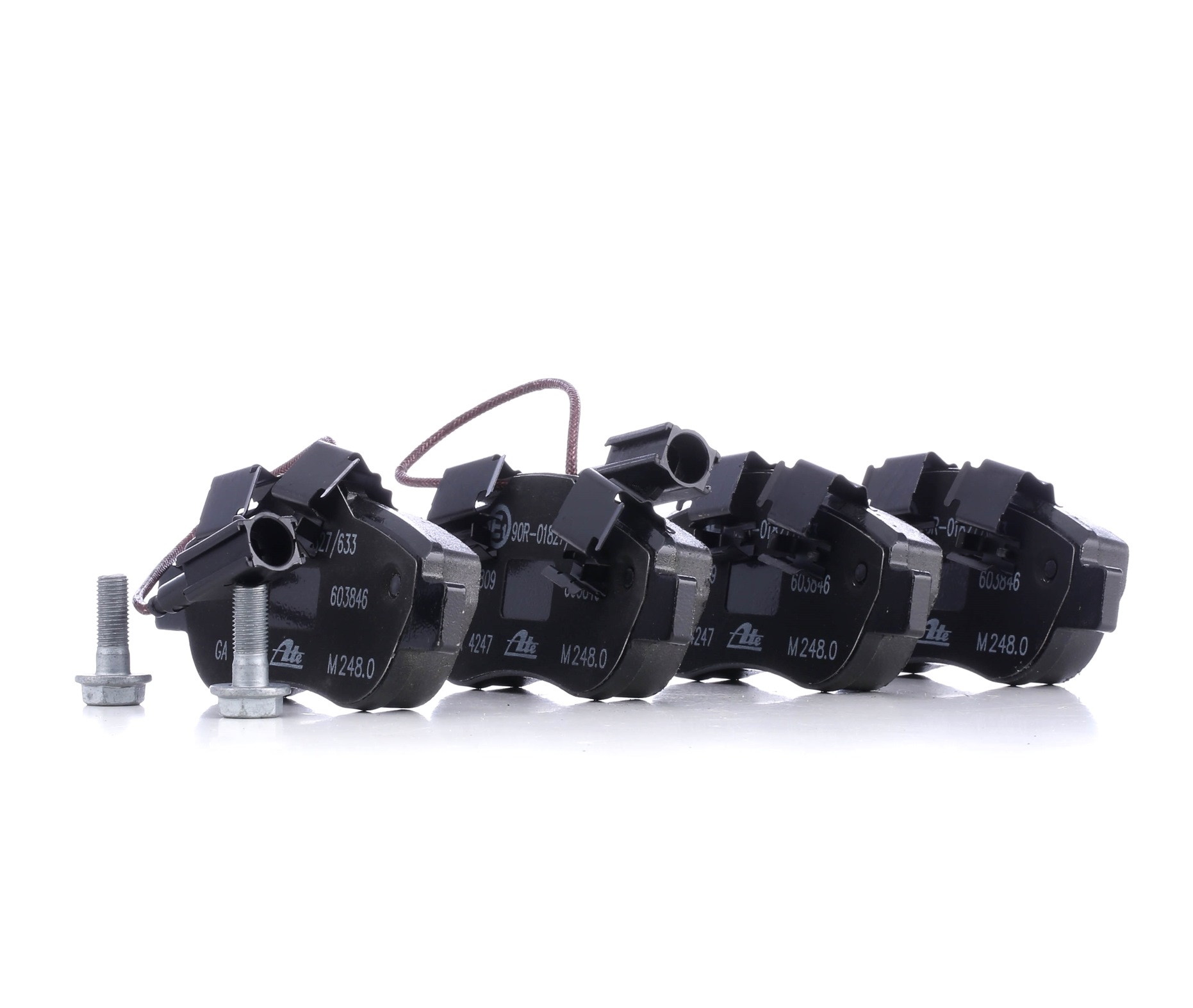 ATE 13.0460-3846.2 Brake pad set incl. wear warning contact, with brake caliper screws, with accessories-image-955634