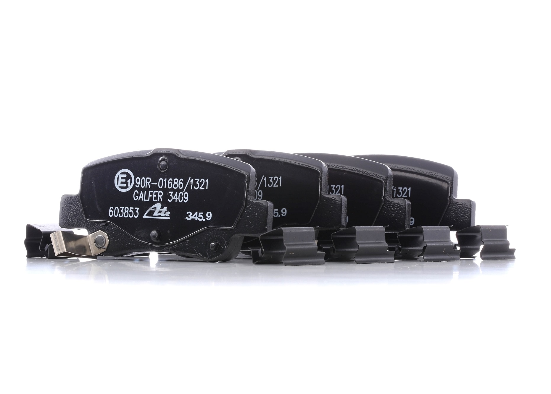 ATE 13.0460-3853.2 Brake pad set with acoustic wear warning, with brake caliper screws, with accessories-image-955641