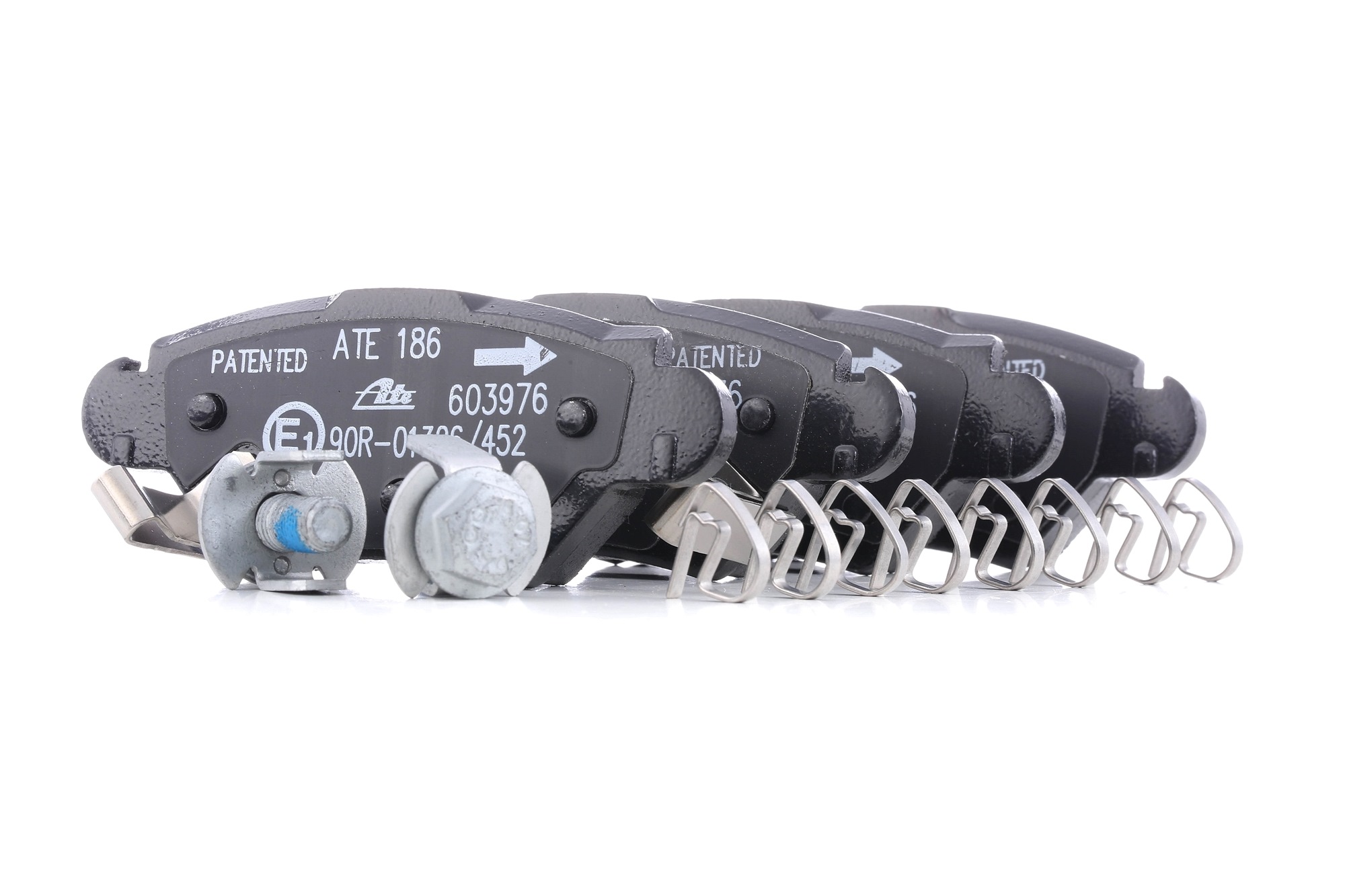ATE 13.0460-3976.2 Brake pad set with acoustic wear warning, with brake caliper screws, with accessories-image-955691