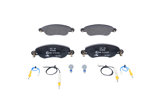ATE 13.0460-3996.2 Brake pad set incl. wear warning contact, with brake caliper screws-image-955709