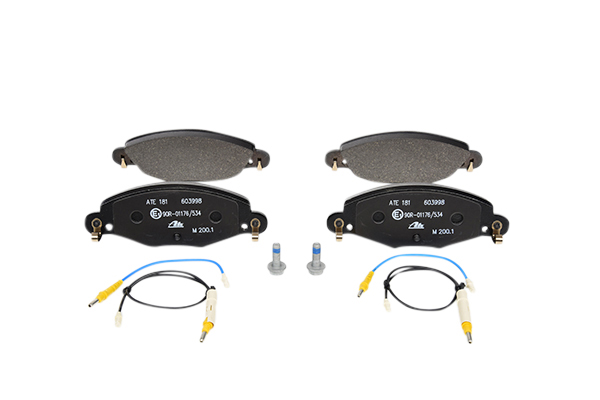 ATE 13.0460-3998.2 Brake pad set incl. wear warning contact, with brake caliper screws-image-955711