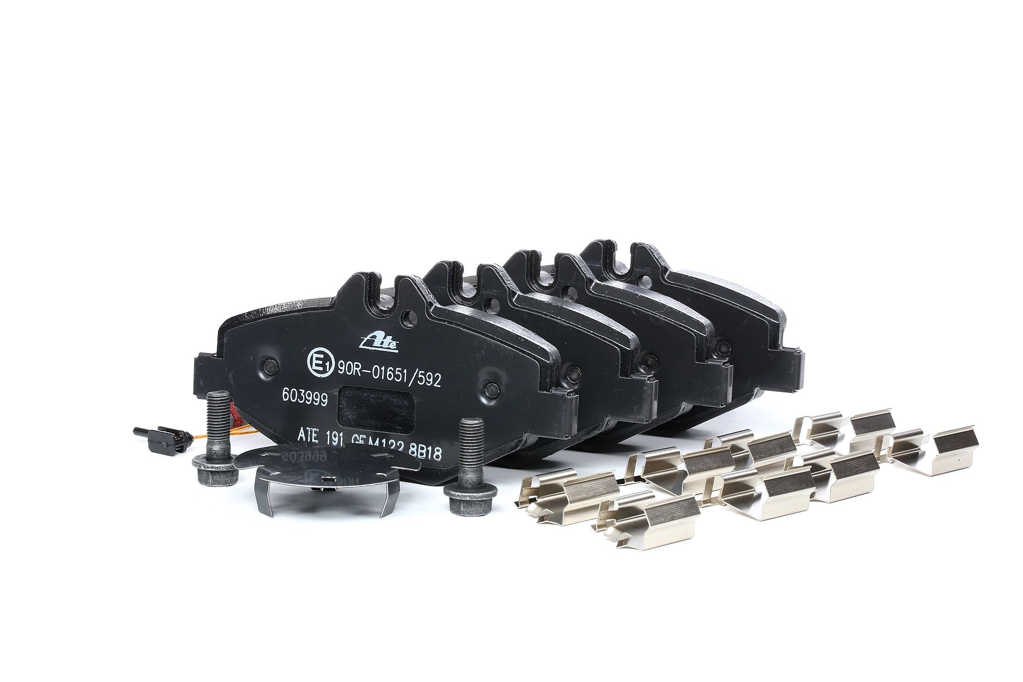 ATE 13.0460-3999.2 Brake pad set incl. wear warning contact, with brake caliper screws, with accessories-image-955712