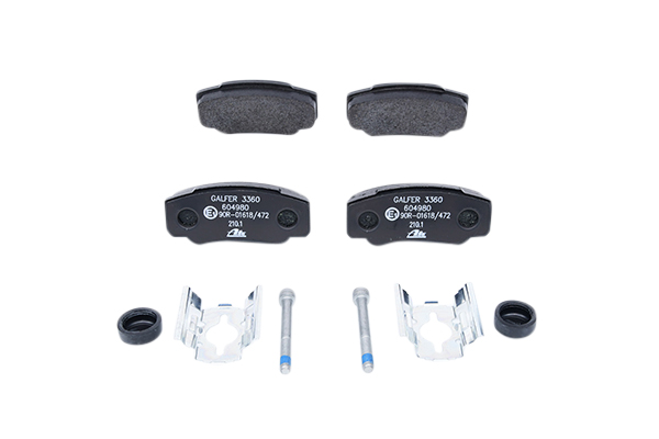 ATE 13.0460-4980.2 Brake pad set excl. wear warning contact, with brake caliper screws, with accessories-image-955820