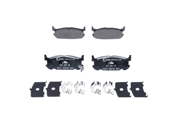 ATE 13.0460-5732.2 Brake pad set with acoustic wear warning, with anti-squeak plate, with accessories-image-955895