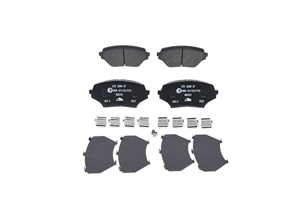 ATE 13.0460-5761.2 Brake pad set with acoustic wear warning, with anti-squeak plate, with accessories-image-955918