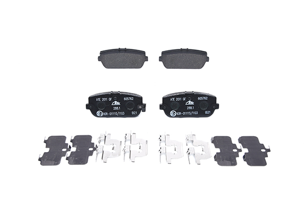ATE 13.0460-5762.2 Brake pad set with acoustic wear warning, with anti-squeak plate, with accessories-image-955919