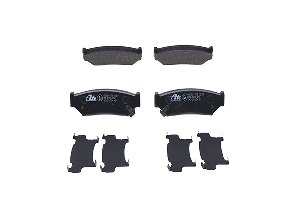 ATE 13.0460-5864.2 Brake pad set with acoustic wear warning, with anti-squeak plate-image-956013