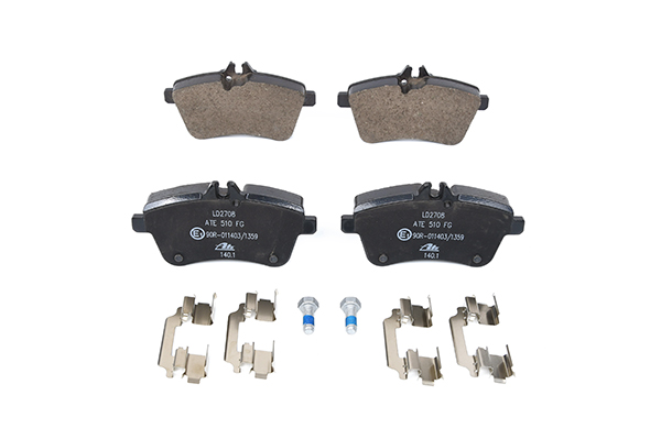 ATE 13.0470-2708.2 Brake pad set excl. wear warning contact, with brake caliper screws, with accessories-image-956369
