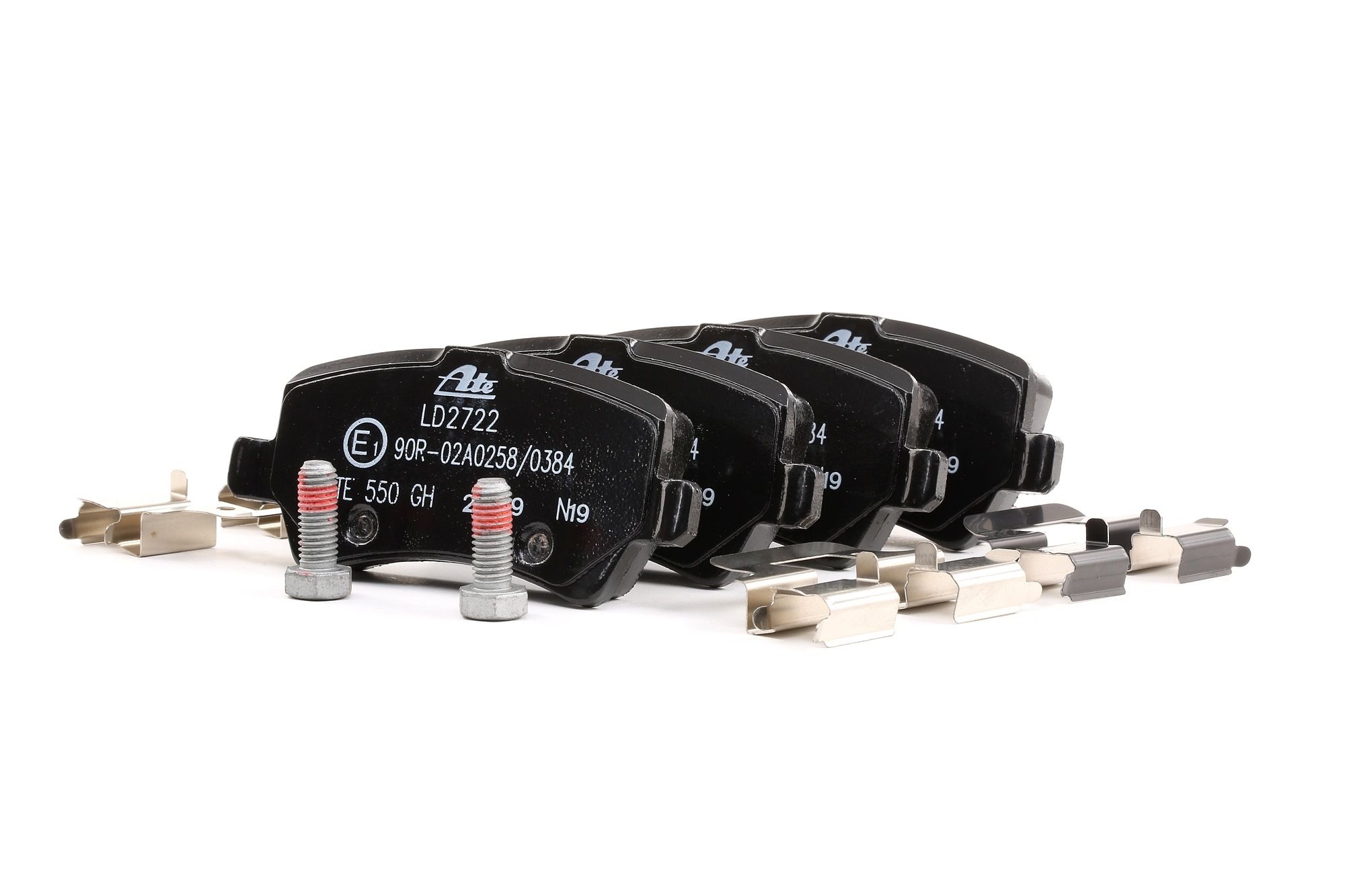 ATE 13.0470-2722.2 Brake pad set excl. wear warning contact, with brake caliper screws, with accessories-image-956375