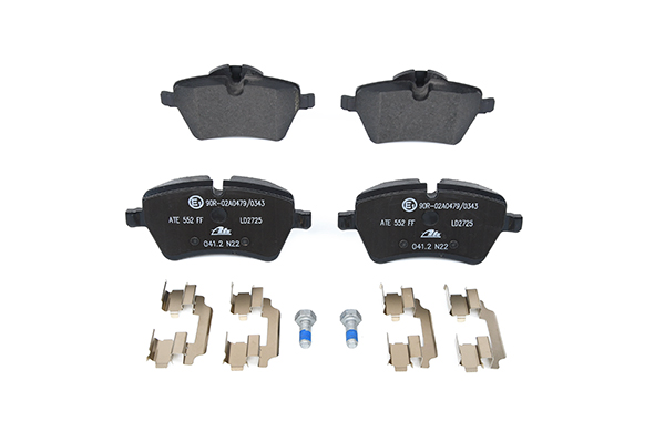 ATE 13.0470-2725.2 Brake pad set excl. wear warning contact, with brake caliper screws, with accessories-image-956377