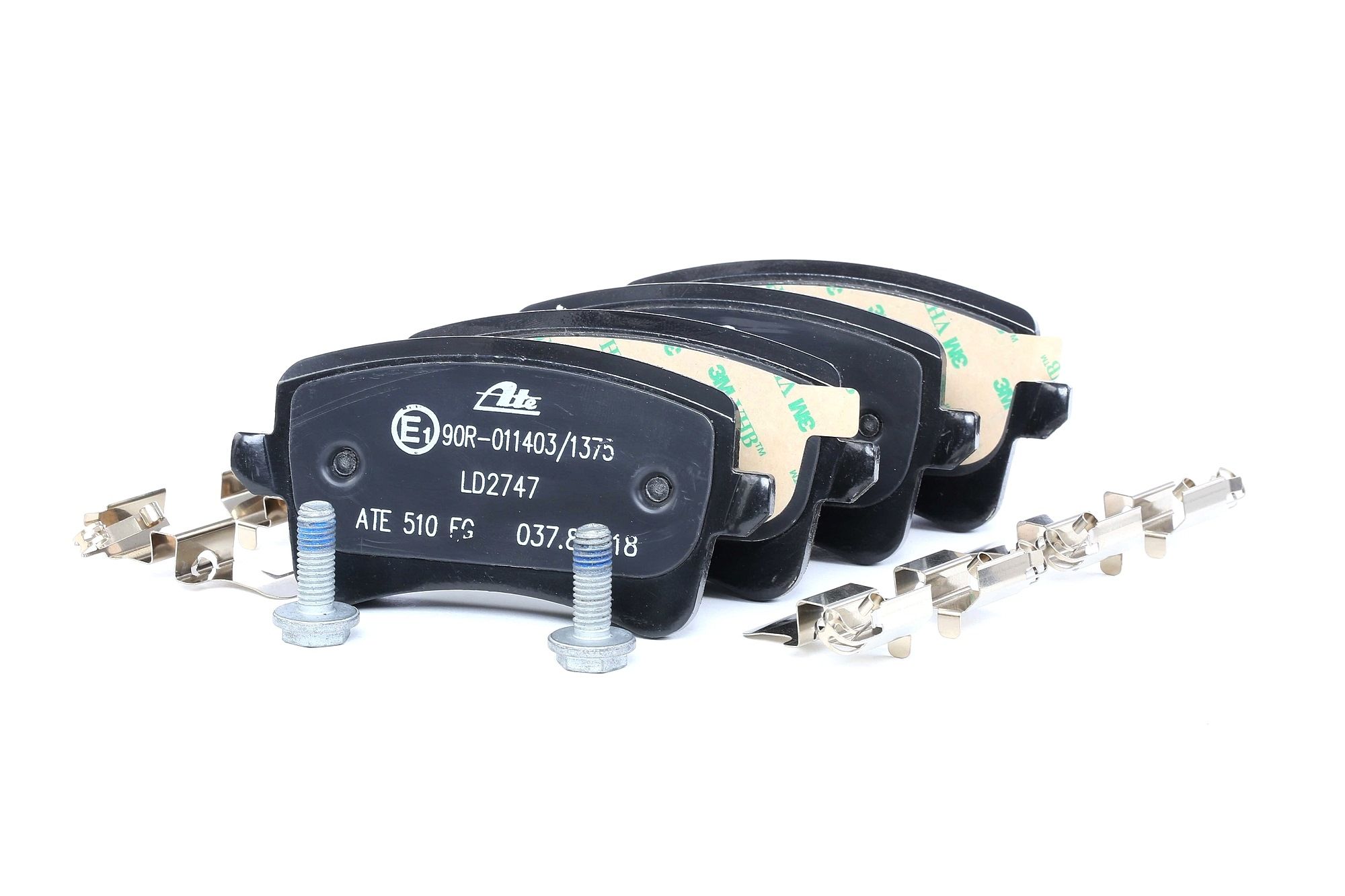 ATE 13.0470-2747.2 Brake pad set excl. wear warning contact, with brake caliper screws, with accessories-image-956385