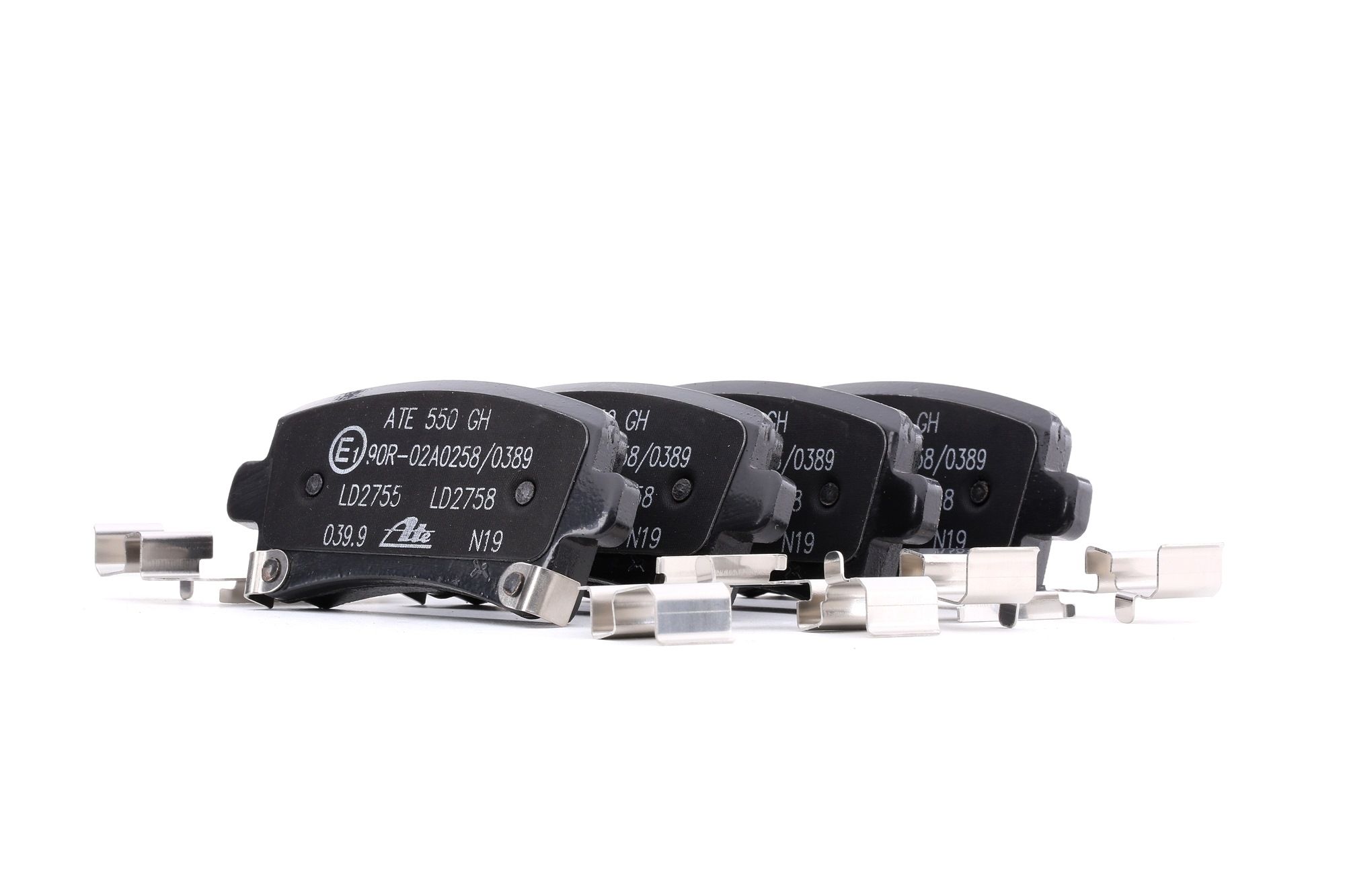 ATE 13.0470-2755.2 Brake pad set with acoustic wear warning, with accessories-image-956388