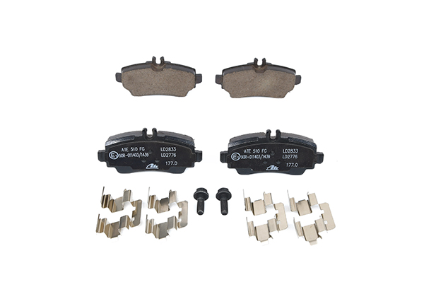 ATE 13.0470-2833.2 Brake pad set excl. wear warning contact, with brake caliper screws, with accessories-image-956392