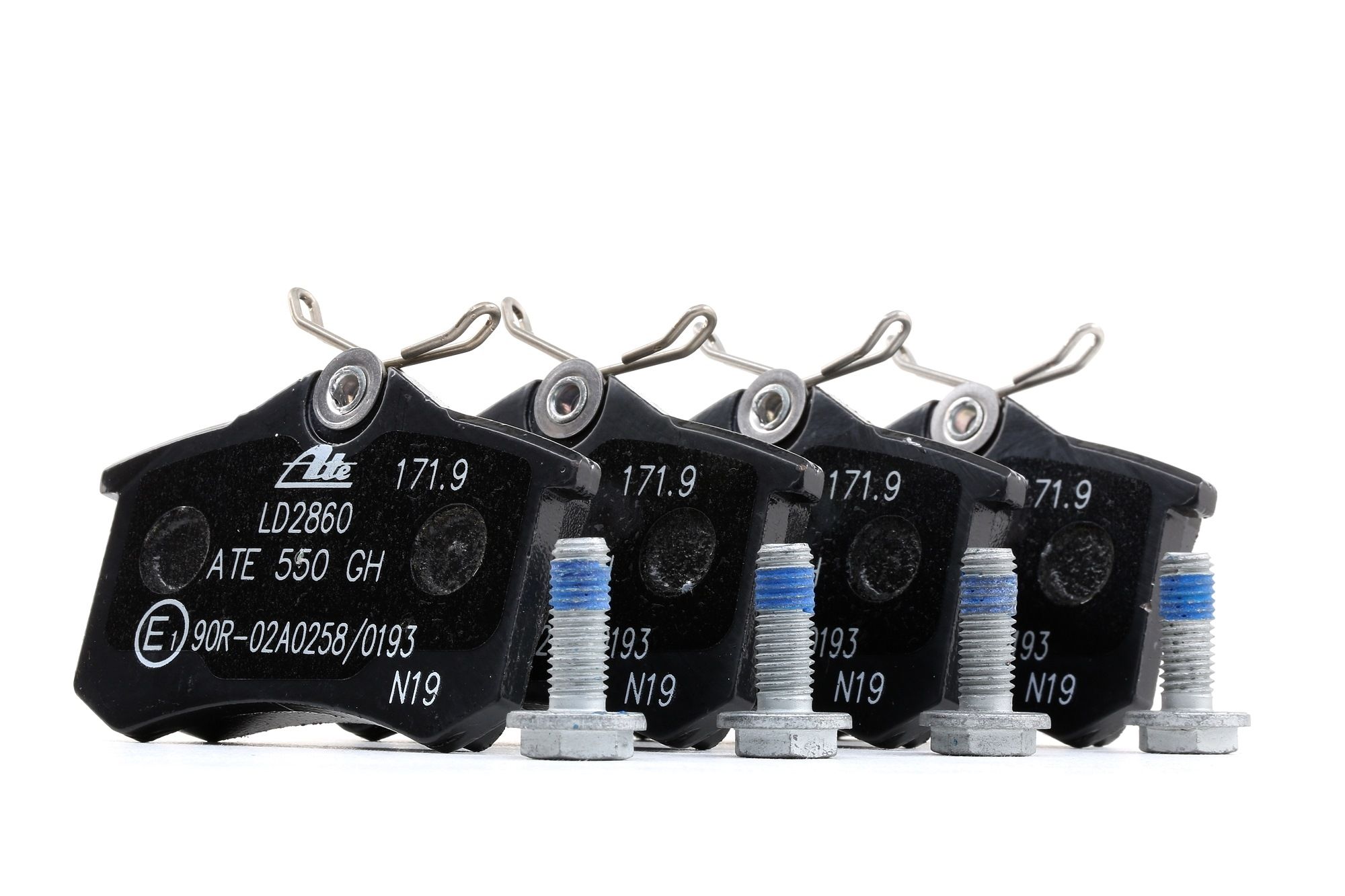 ATE 13.0470-2860.2 Brake pad set prepared for wear warning indicator, with brake caliper screws-image-956395