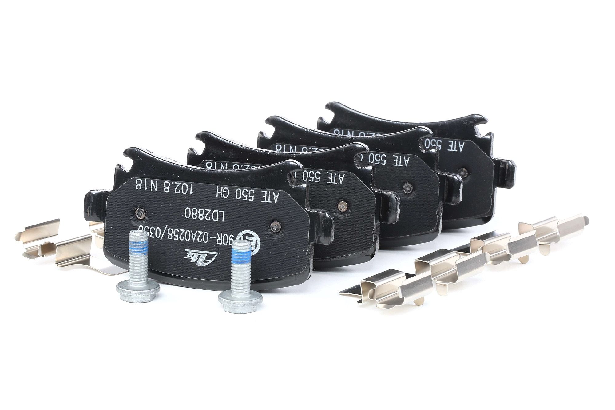 ATE 13.0470-2880.2 Brake pad set excl. wear warning contact, with brake caliper screws, with accessories-image-956400