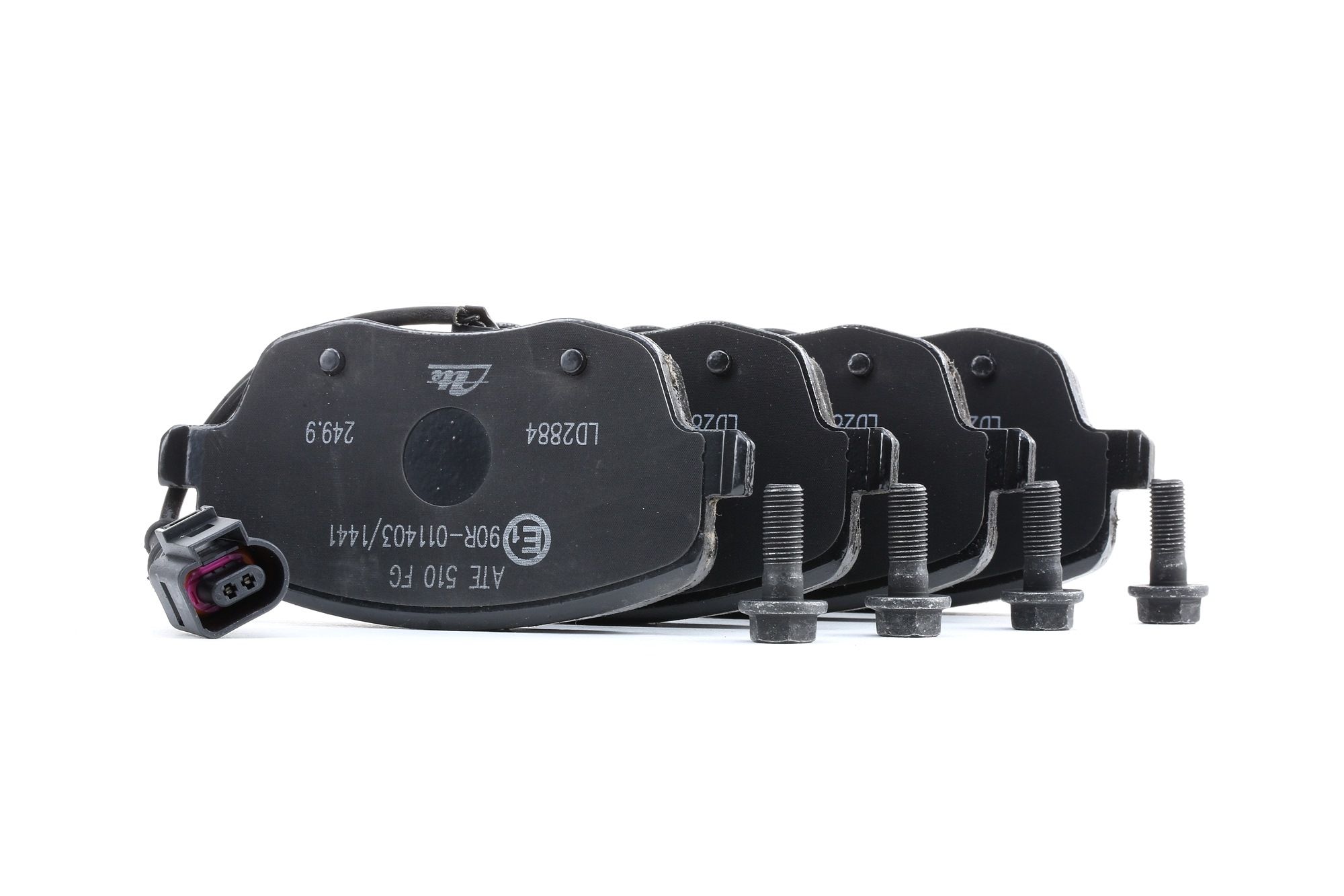 ATE 13.0470-2884.2 Brake pad set incl. wear warning contact, with brake caliper screws-image-956401
