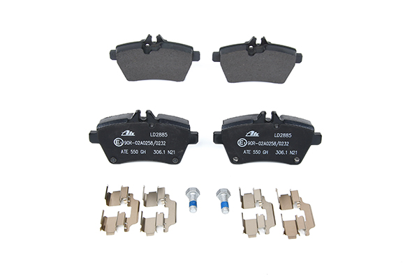 ATE 13.0470-2885.2 Brake pad set excl. wear warning contact, with brake caliper screws, with accessories-image-956402