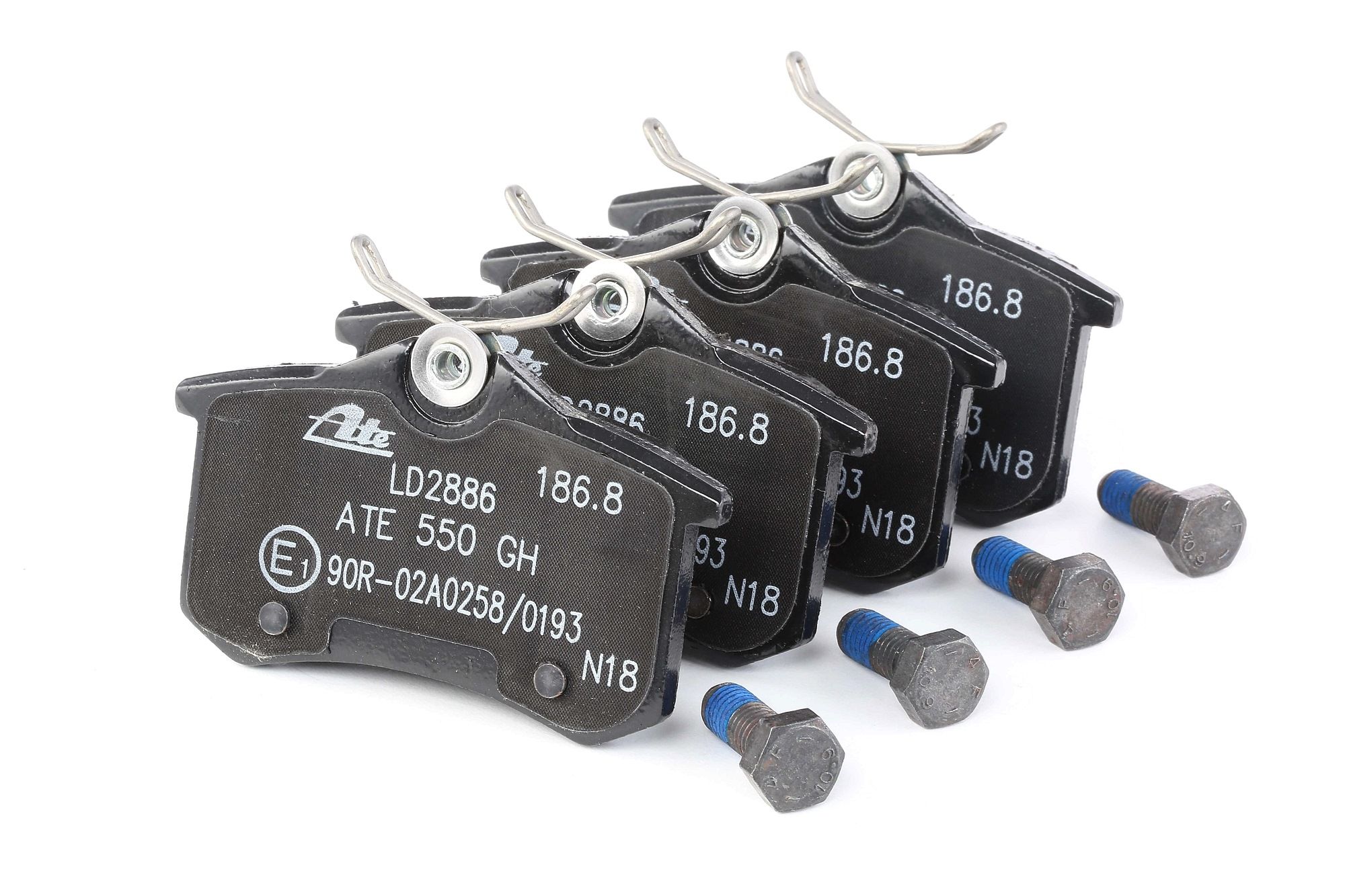 ATE 13.0470-2886.2 Brake pad set excl. wear warning contact, with brake caliper screws-image-956403